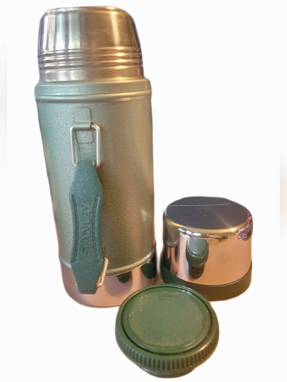 Vintage Stanley Aladdin 24 Ounce Wide Mouth Thermos Vacuum Bottle Handle USA